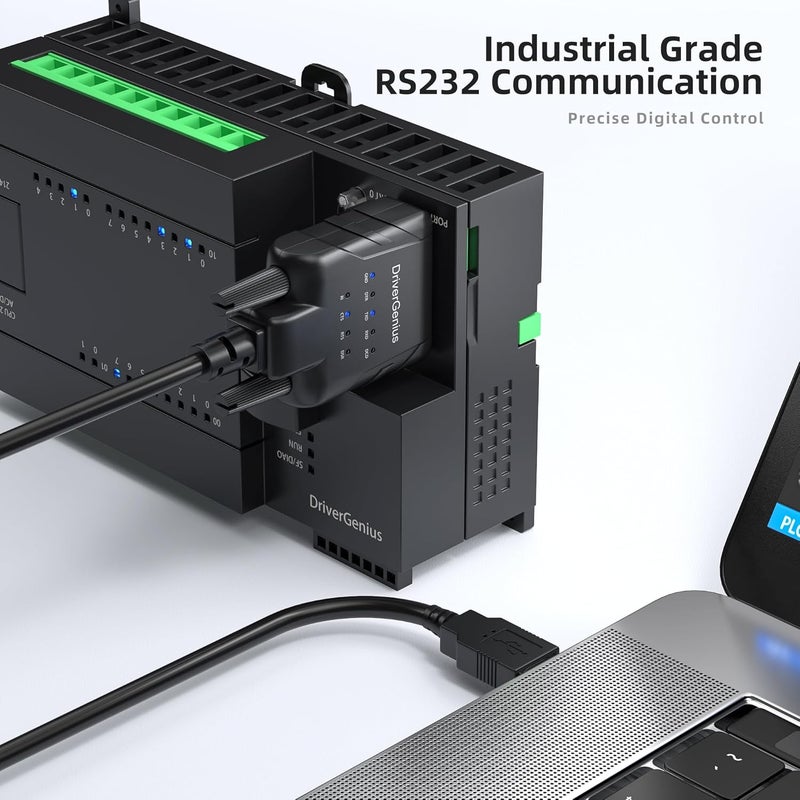 DriverGenius SerialPulseX-Series | USB to RS232 Serial Converter with 9 x LEDs - for Embedded Developers & Hobbyists | Works with Windows 11, macOS 15 【USB232A-E-A, 2-Pack】 - Image 3